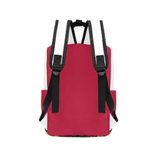 #Rossolini1# Red/White 2 Twin Handle Backpack (Model 1732)