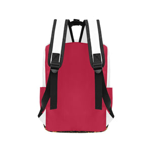 #Rossolini1# Red/White 2 Twin Handle Backpack (Model 1732)