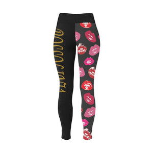 #Rossolini1# TheName LIPS Plus Size High Waist Leggings (Model L44)
