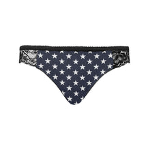 #Rossolini1# Blue Back Stars Black Women's Lace Panty (Model L41)
