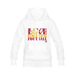 #Rossolini1# Live Love Chiefs Football White Hoodies (Model H10)