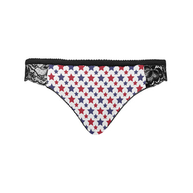 #Rossolini1# Stars Black Women's Lace Panty (Model L41)