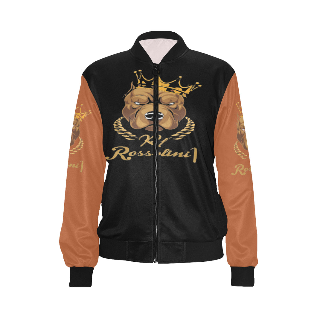 #MASKOFF# B/RB Bomber Jacket for Women (Model H36)