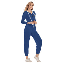 Rossolini1 Blue Women's Crop Hoodie Sports Sets