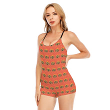 Rossolini1 Pantone Women's Backless Romper With Black Straps