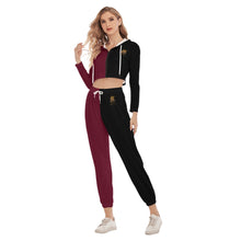 Rossolini1  Candy Apple Red/Black Women's Crop Hoodie Sports Sets