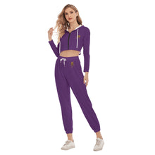 Rossolini1 Purple Women's Crop Hoodie Sports Sets