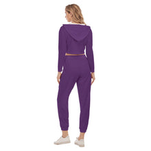 Rossolini1 Purple Women's Crop Hoodie Sports Sets