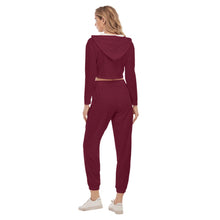 Rossolini1 Candy Apple Red Women's Crop Hoodie Sports Sets