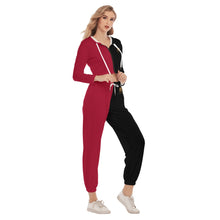 Rossolini1 Red/Black Women's Crop Hoodie Sports Sets