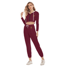 Rossolini1 Candy Apple Red Women's Crop Hoodie Sports Sets