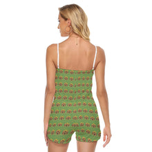 Rossolini1 Grass Green Women's V-neck Cami Romper
