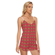 Rossolini1 Red Women's V-neck Cami Romper