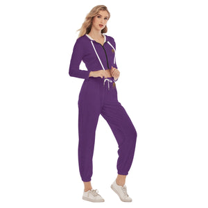 Rossolini1 Purple Women's Crop Hoodie Sports Sets