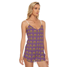 Rossolini1 Purple Women's V-neck Cami Romper