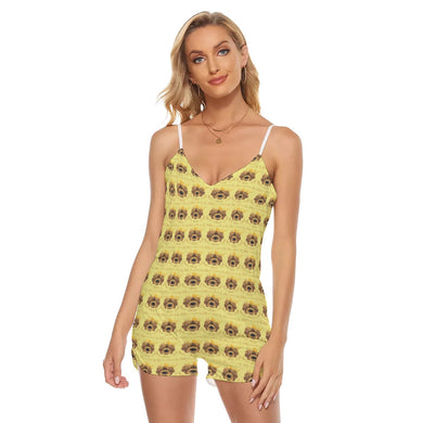 Rossolini1 Lemon Women's V-neck Cami Romper