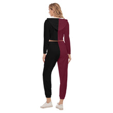 Rossolini1  Candy Apple Red/Black Women's Crop Hoodie Sports Sets