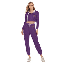 Rossolini1 Purple Women's Crop Hoodie Sports Sets