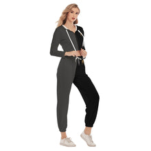 Rossolini1 Asphalt/Black Women's Crop Hoodie Sports Sets