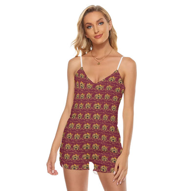 Rossolini1 Candy Apple Red Women's V-neck Cami Romper