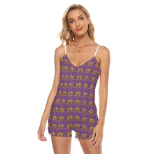 Rossolini1 Purple Women's V-neck Cami Romper