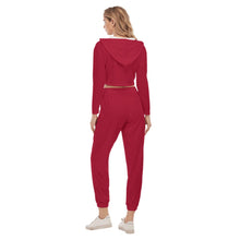 Rossolini1 Red Women's Crop Hoodie Sports Sets