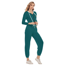Rossolini1 Kelly Green Women's Crop Hoodie Sports Sets