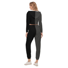 Rossolini1 Asphalt/Black Women's Crop Hoodie Sports Sets