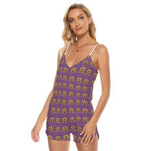 Rossolini1 Purple Women's V-neck Cami Romper
