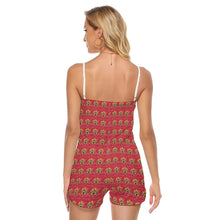 Rossolini1 Red Women's V-neck Cami Romper