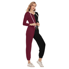 Rossolini1  Candy Apple Red/Black Women's Crop Hoodie Sports Sets