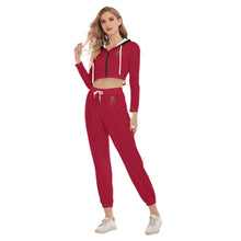 Rossolini1 Red Women's Crop Hoodie Sports Sets