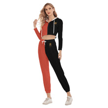 Rossolini1 Pantone/Black Women's Crop Hoodie Sports Sets