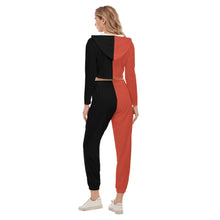 Rossolini1 Pantone/Black Women's Crop Hoodie Sports Sets