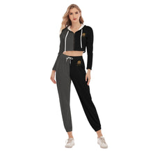 Rossolini1 Asphalt/Black Women's Crop Hoodie Sports Sets