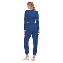 Rossolini1 Blue Women's Crop Hoodie Sports Sets