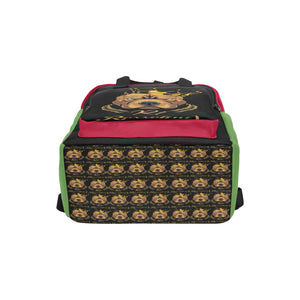 #Rossolini1# Red/Black/Green 2 Twin Handle Backpack (Model 1732)