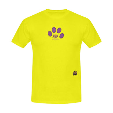 #MARKED FOR LIFE# Purple Paw Yellow Men's T-Shirt