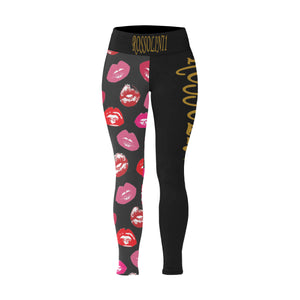 #Rossolini1# TheName LIPS Plus Size High Waist Leggings (Model L44)