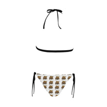 #Rossolini1# White Buckle Front Halter Bikini Swimsuit (Model S08)