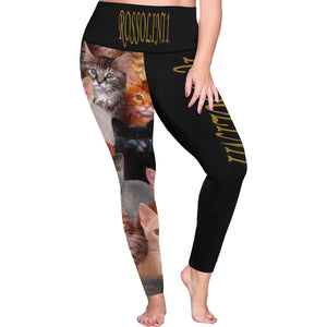 #Rossolini1# TheName Cats Plus Size High Waist Leggings (Model L44)