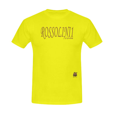 #Rossolini1.com# Gold Writing Yellow Men's T-Shirt