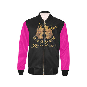 #Rossolini1# In Your Face Hot Pink Sleeve Bomber Jacket (Model H40)