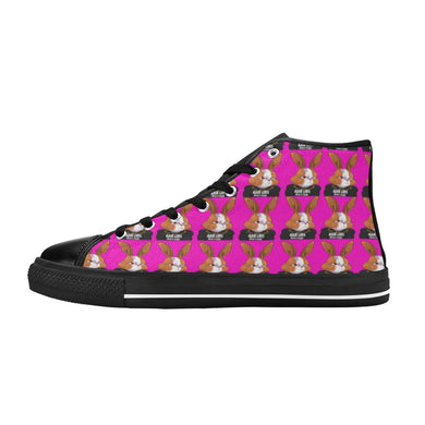 #BLM# Rabbit Hot Pink High Top Canvas Shoes for Kid (Model 017)