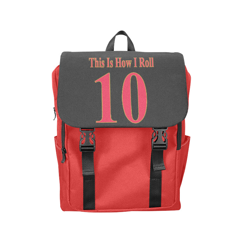 #This Is How I Roll# 10 Red/Gold Casual Shoulders Backpack (Model 1623)