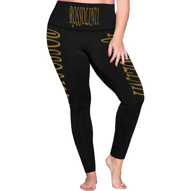#Rossolini1# TheName Black Plus Size High Waist Leggings (Model L44)