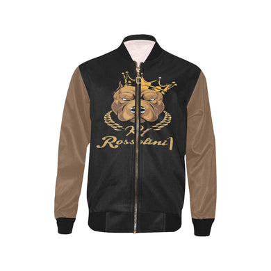 #Rossolini1# In Your Face Brown Sleeves Kids' Bomber Jacket (Model H40)