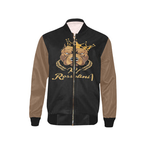 #Rossolini1# In Your Face Brown Sleeves Kids' Bomber Jacket (Model H40)