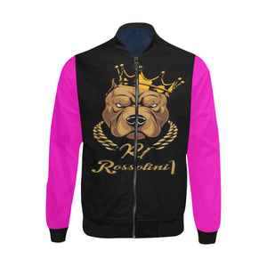 #Rossolini1# In Your Face Hot Pink Bomber Jacket for Men (Model H31)