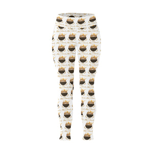 #Rossolini1# MaskOn White Plus Size High Waist Leggings (Model L44)